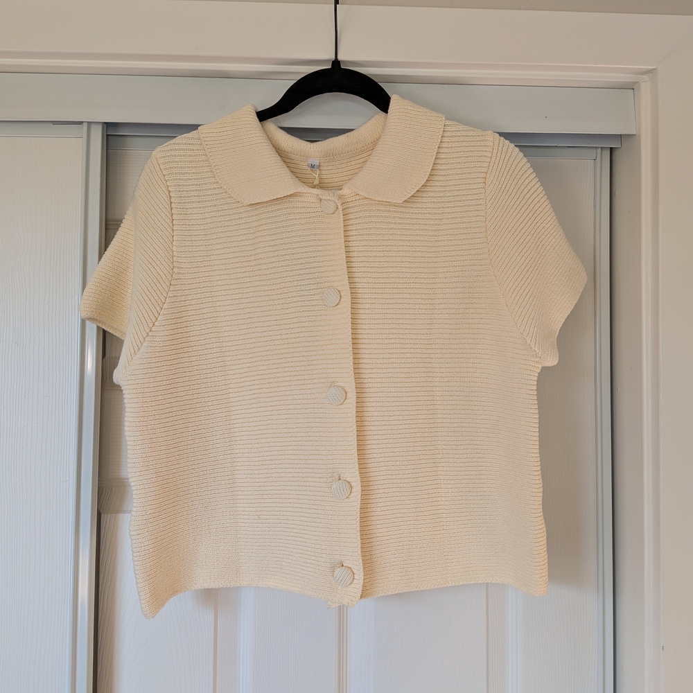 Short Sleeve Knit Cardigan